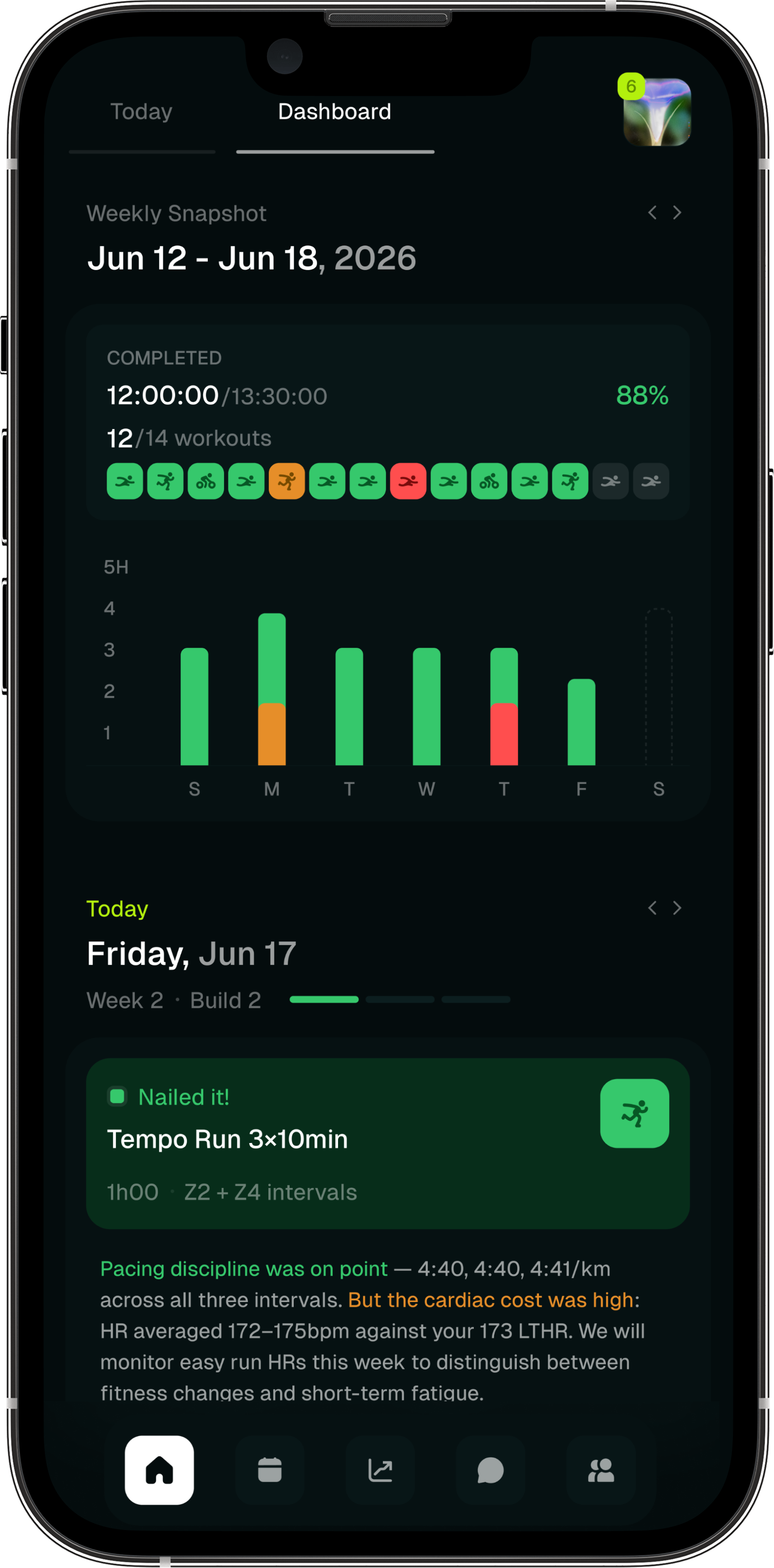 Hiron training app on iPhone